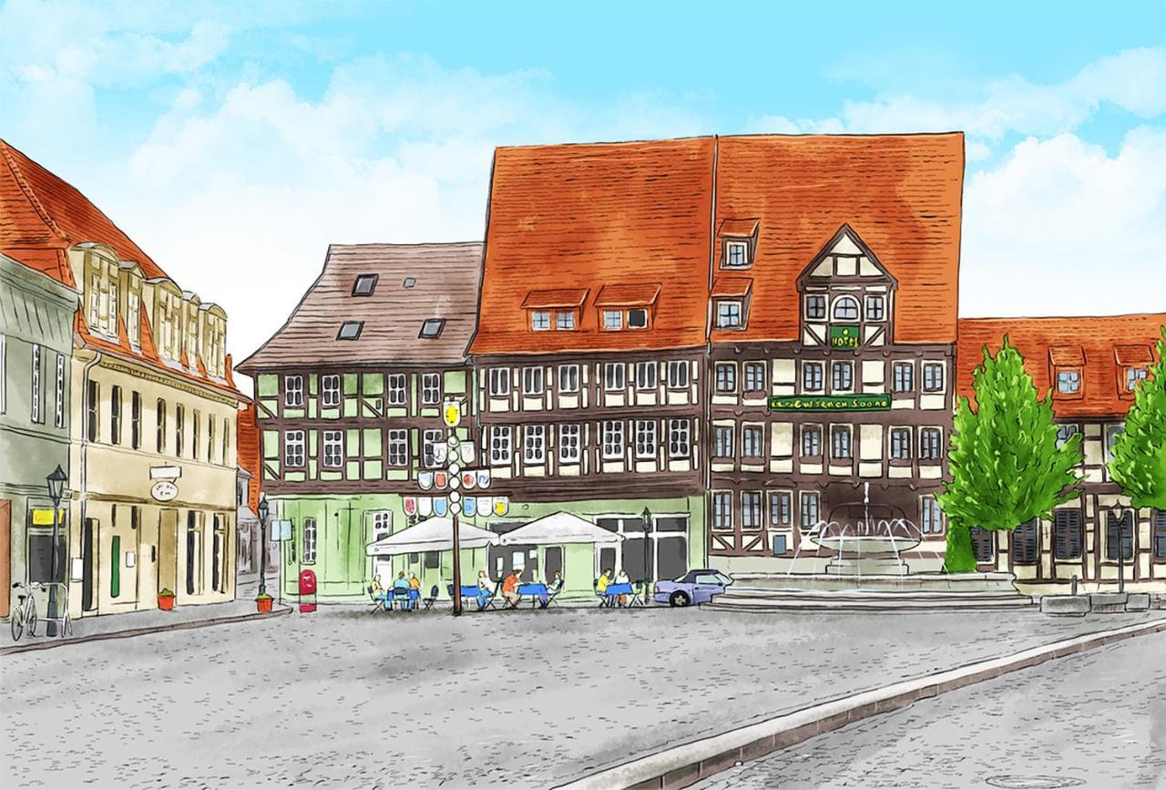 Hotel Zur Goldenen Sonne クヴェードリンブルク エクステリア 写真